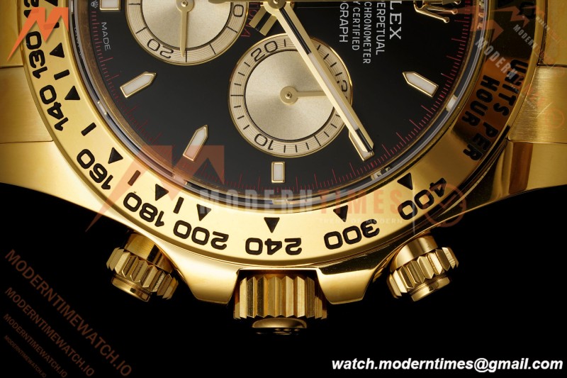 Rolex - Daytona 126508 40mm 904L YG/YG Blk/Stk Dial RWF JH4131 Weighted Free Sprung 