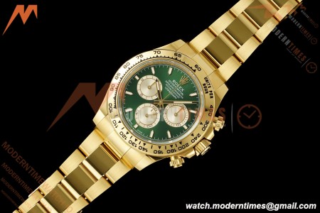 Rolex - Daytona 126508 40mm 904L YG/YG Grn/Stk Dial RWF JH4131 Weighted Free Sprung 