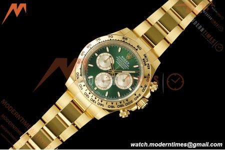 Rolex - Daytona 126508 40mm 904L YG/YG Grn/Stk Dial RWF JH4131 Weighted Free Sprung 