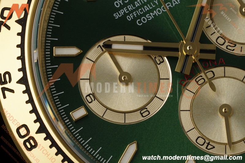 Rolex - Daytona 126508 40mm 904L YG/YG Grn/Stk Dial RWF JH4131 Weighted Free Sprung 