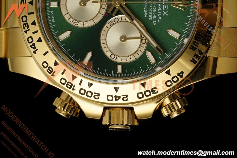 Rolex - Daytona 126508 40mm 904L YG/YG Grn/Stk Dial RWF JH4131 Weighted Free Sprung 
