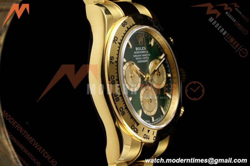Rolex - Daytona 126508 40mm 904L YG/YG Grn/Stk Dial RWF JH4131 Weighted Free Sprung 