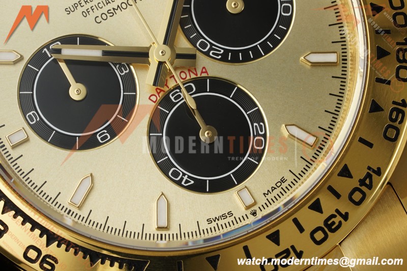 Rolex - Daytona 126508 40mm 904L YG/YG Gold/Blk/Stk Dial RWF JH4131 Weighted Free Sprung 