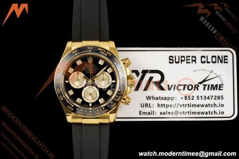 Rolex - Daytona 126518LN 40mm CER/YG/RU Blk/Gold/Dia RWF JH4131 Free Sprung