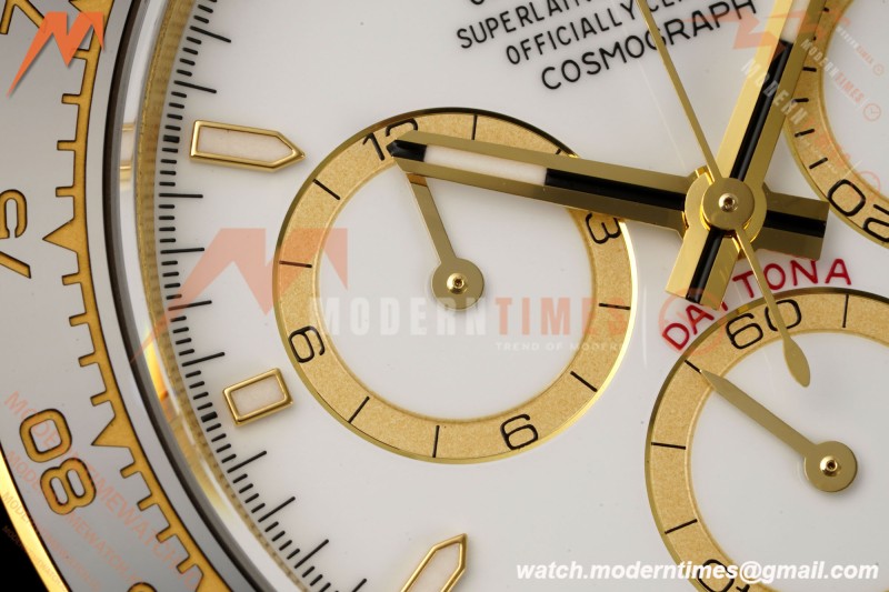 Rolex - Daytona 126518LN 40mm YG/RU Wht/Stk RWF JH4131 Free Sprung