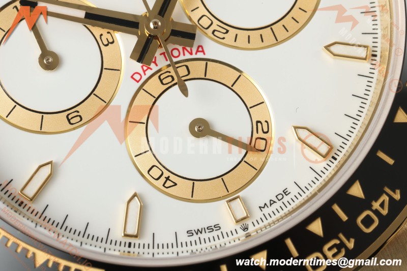 Rolex - Daytona 126518LN 40mm Gain Weight CER/YG/RU Wht/Stk WF JH4131 Free Sprung