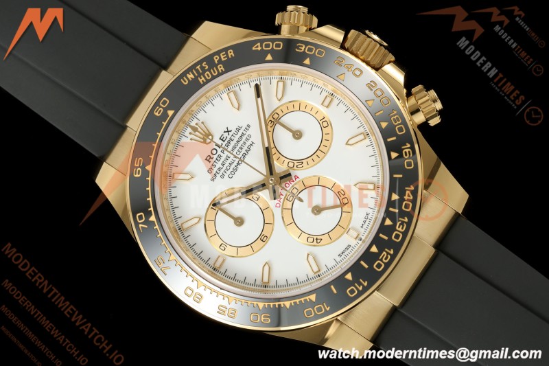 Rolex - Daytona 126518LN 40mm Gain Weight CER/YG/RU Wht/Stk WF JH4131 Free Sprung
