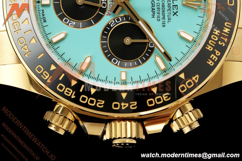 Rolex - Daytona 126518LN 40mm Gain Weight CER/YG/RU Turquoise Blue/Stk WF JH4131 Free Sprung