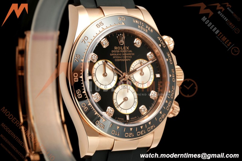 Rolex - Daytona 126515LN 40mm Gain Weight RG/RU Blk/Gold/Dia WF JH4131 Free Sprung
