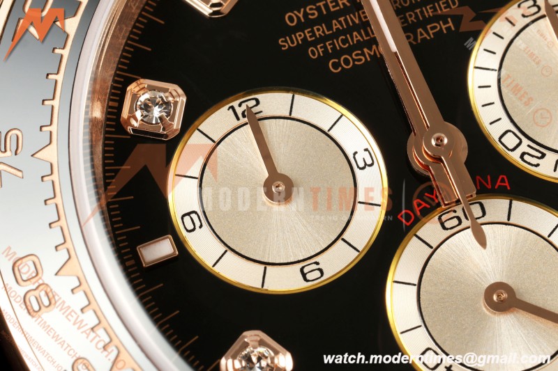 Rolex - Daytona 126515LN 40mm Gain Weight RG/RU Blk/Gold/Dia WF JH4131 Free Sprung