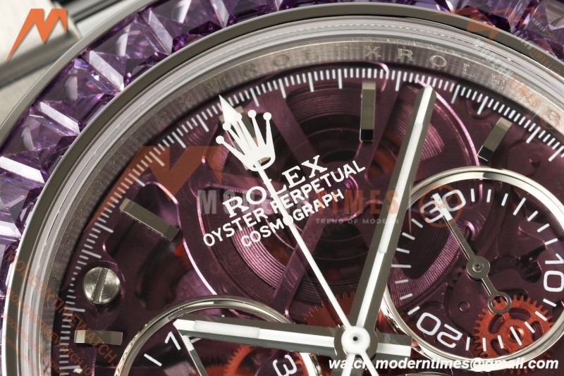 Rolex - Daytona 40mm Artisans De Genève Purple Seal SS/SS Purple Crystal Skeleton Dial Sonic SA4130