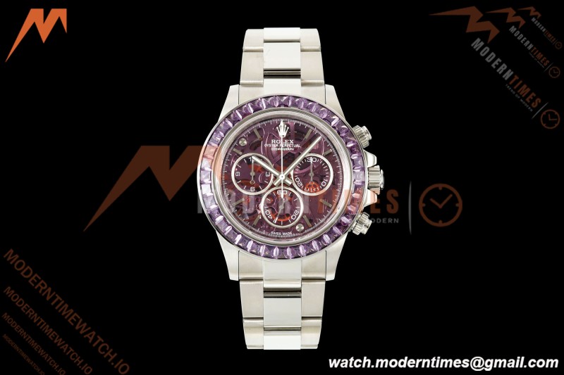 Rolex - Daytona 40mm Artisans De Genève Purple Seal SS/SS Purple Crystal Skeleton Dial Sonic SA4130