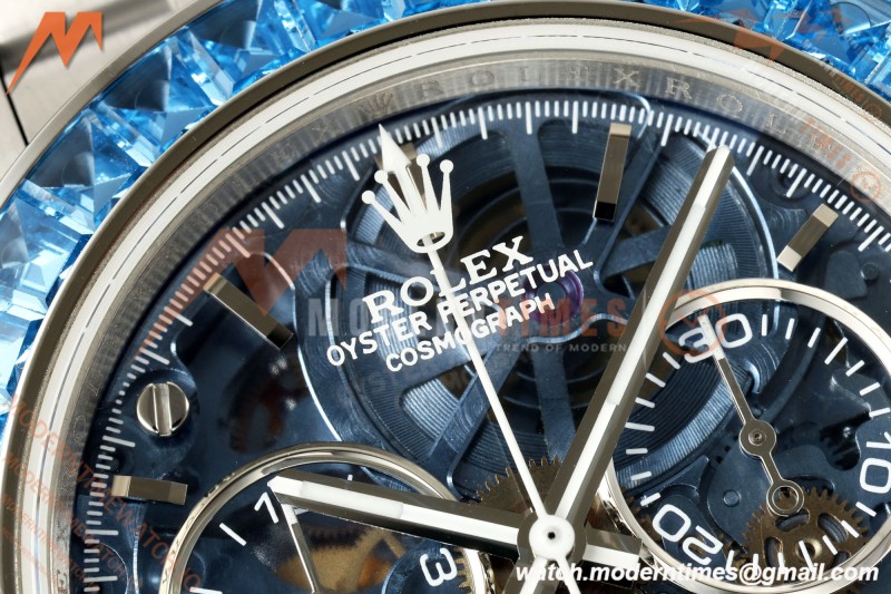 Rolex - Daytona 40mm Artisans De Genève Arolla SS/SS Blue Crystal Skeleton Dial Sonic SA4130