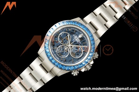 Rolex - Daytona 40mm Artisans De Genève Arolla SS/SS Blue Crystal Skeleton Dial Sonic SA4130