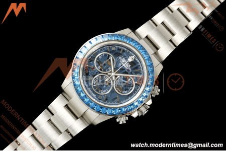 Rolex - Daytona 40mm Artisans De Genève Arolla SS/SS Blue Crystal Skeleton Dial Sonic SA4130