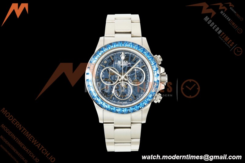 Rolex - Daytona 40mm Artisans De Genève Arolla SS/SS Blue Crystal Skeleton Dial Sonic SA4130
