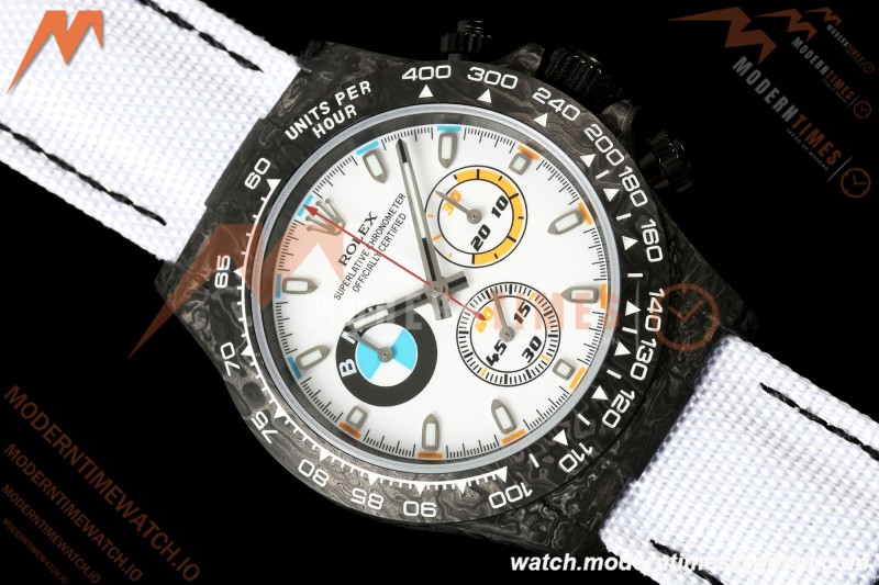 Rolex - Daytona DIW "BMW" 40mm Black Carbon Fiber/NY Wht/Stk Dial ANTF SH4130