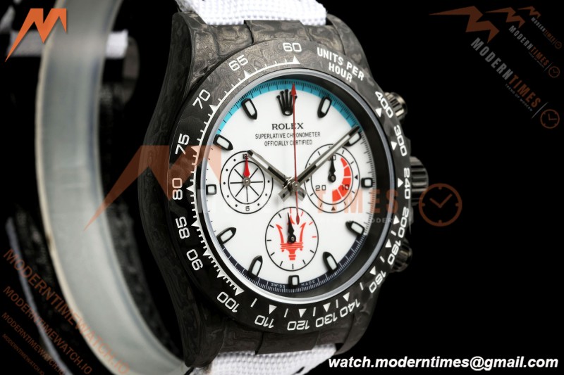 Rolex - Daytona DIW "Maserati" 40mm Black Carbon Fiber/NY Wht/Stk Dial ANTF SH4130