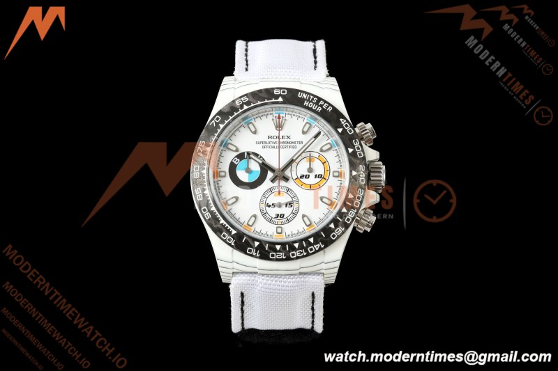 Rolex - Daytona DIW "BMW" 40mm White Carbon Fiber/NY Wht/Stk Dial ANTF SH4130