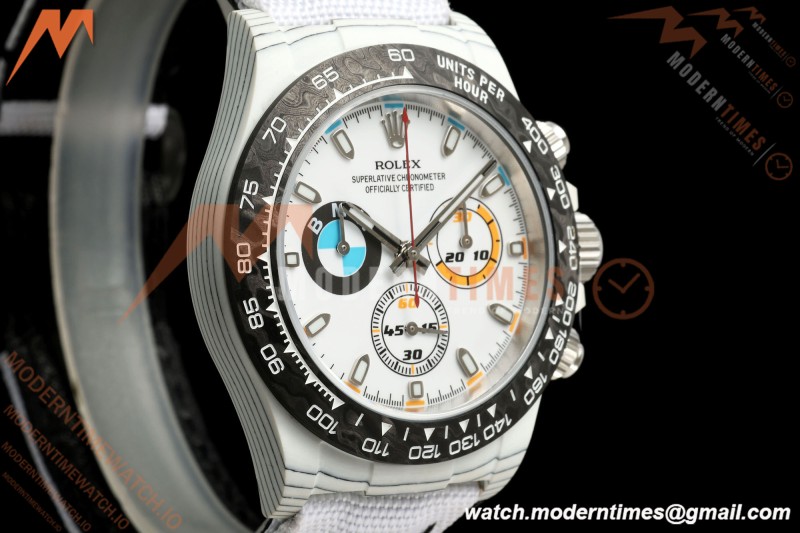 Rolex - Daytona DIW "BMW" 40mm White Carbon Fiber/NY Wht/Stk Dial ANTF SH4130