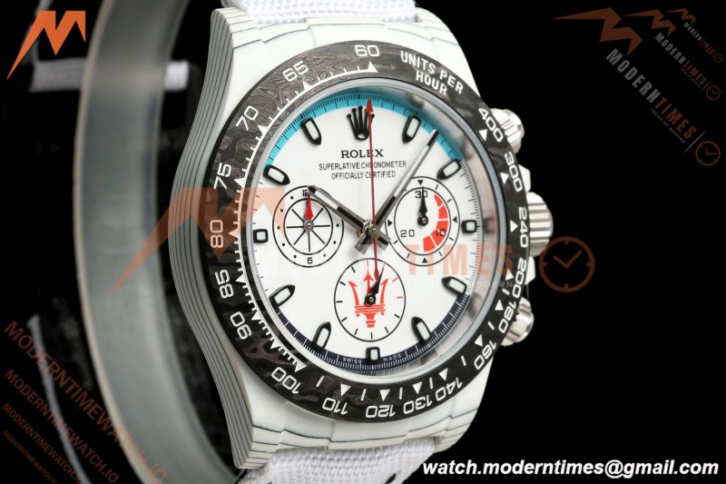 Rolex - Daytona DIW "Maserati" 40mm White Carbon Fiber/NY Wht/Stk Dial ANTF SH4130