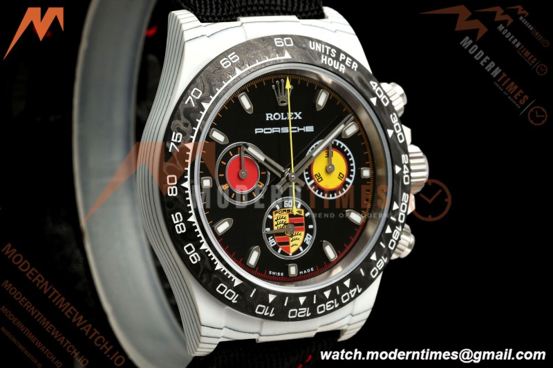 Rolex - Daytona DIW "Porsche" 40mm White Carbon Fiber/NY Blk/Stk Dial ANTF SH4130