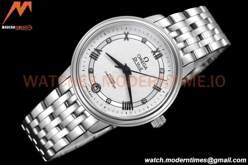 Omega - De Ville Prestige Ladies 32.7mm SS/SS White Textured GDF MY8215