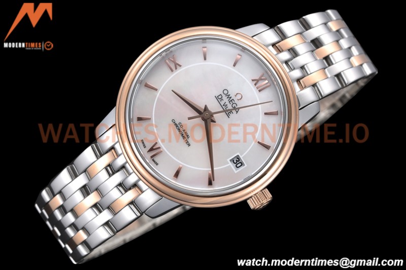 Omega - De Ville Prestige Ladies 32.7mm SS/RG White Mop GDF MY8215