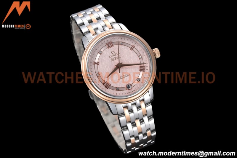 Omega - De Ville Prestige Ladies 32.7mm SS/RG Pink Textured GDF MY8215