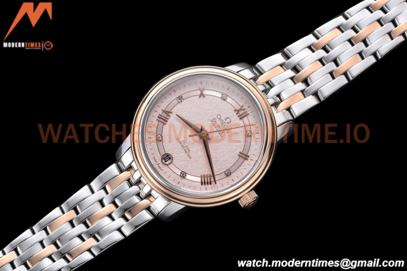 Omega - De Ville Prestige Ladies 32.7mm SS/RG Pink Textured GDF MY8215