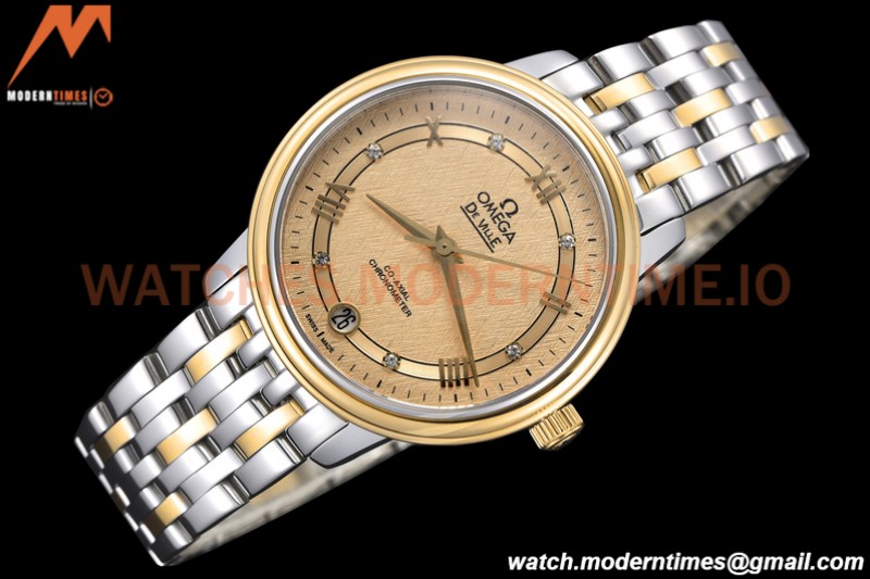 Omega - De Ville Prestige Ladies 32.7mm SS/YG Gold Textured GDF MY8215