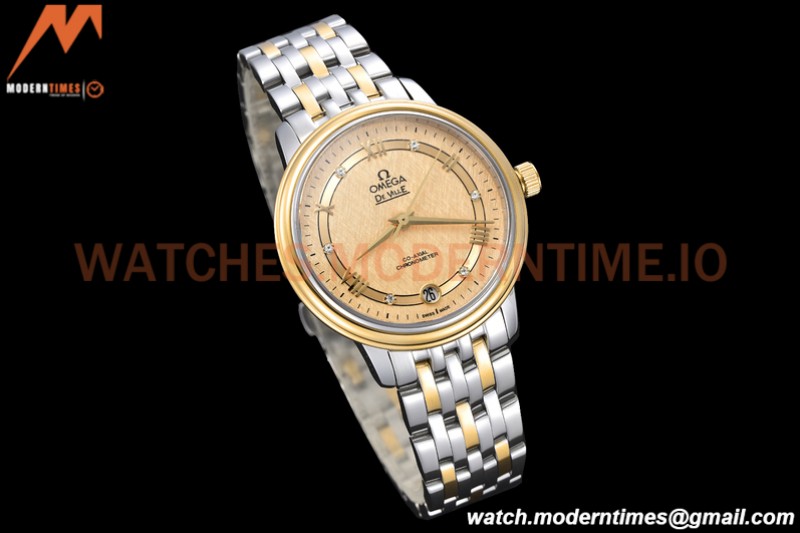 Omega - De Ville Prestige Ladies 32.7mm SS/YG Gold Textured GDF MY8215