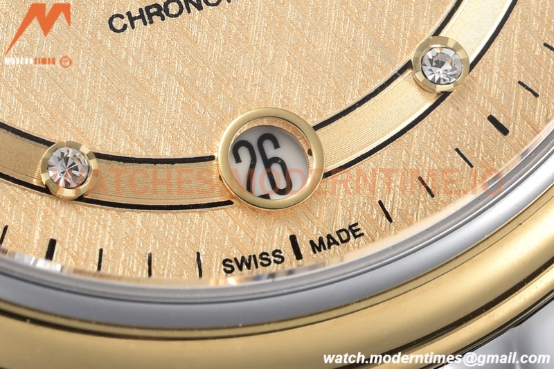 Omega - De Ville Prestige Ladies 32.7mm SS/YG Gold Textured GDF MY8215