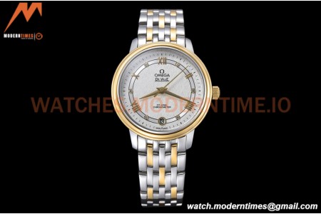 Omega - De Ville Prestige Ladies 32.7mm SS/YG White Textured GDF MY8215