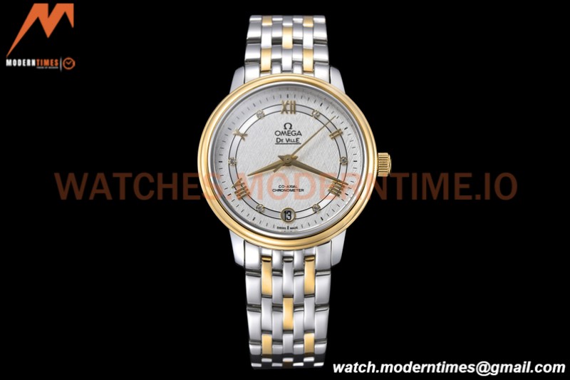 Omega - De Ville Prestige Ladies 32.7mm SS/YG White Textured GDF MY8215