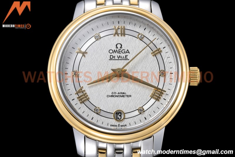 Omega - De Ville Prestige Ladies 32.7mm SS/YG White Textured GDF MY8215
