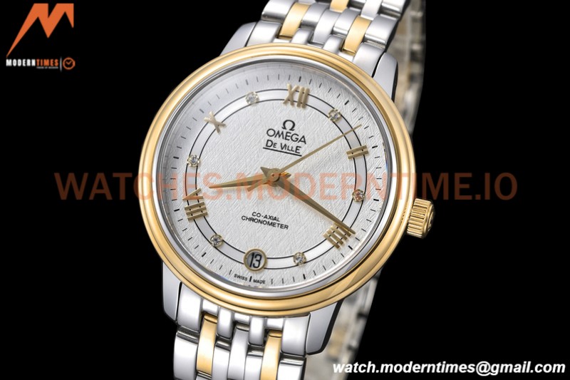 Omega - De Ville Prestige Ladies 32.7mm SS/YG White Textured GDF MY8215
