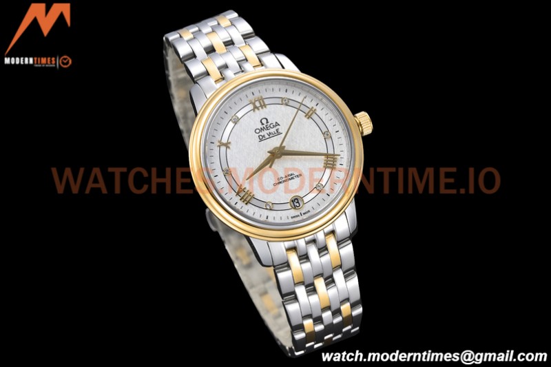 Omega - De Ville Prestige Ladies 32.7mm SS/YG White Textured GDF MY8215