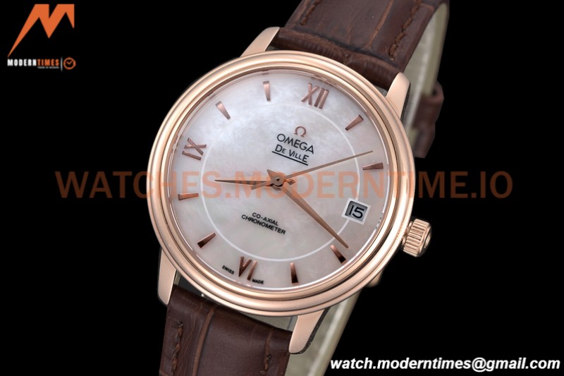 Omega - De Ville Prestige Ladies 32.7mm RG/LE White Mop GDF MY8215