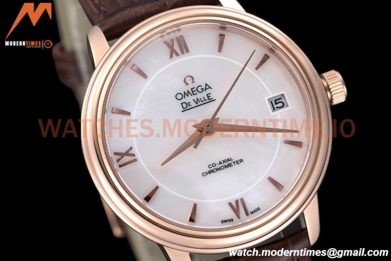 Omega - De Ville Prestige Ladies 32.7mm RG/LE White Mop GDF MY8215
