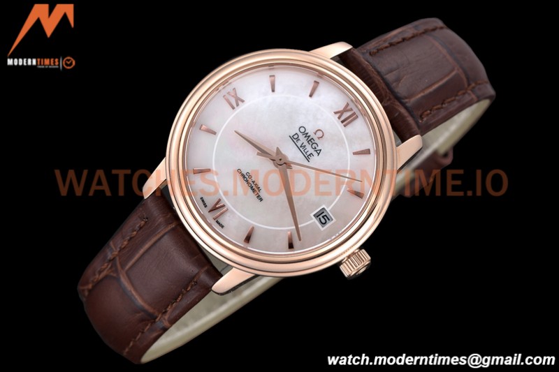 Omega - De Ville Prestige Ladies 32.7mm RG/LE White Mop GDF MY8215