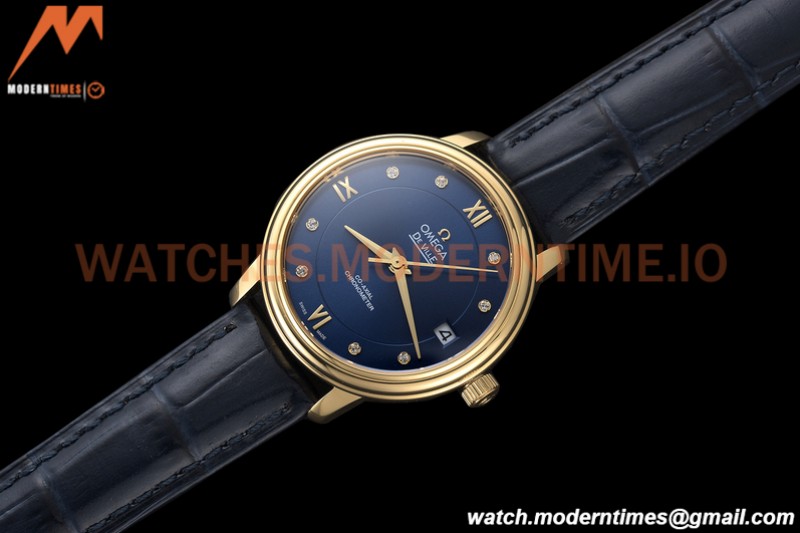 Omega - De Ville Prestige Ladies 32.7mm YG/LE Blue GDF MY8215