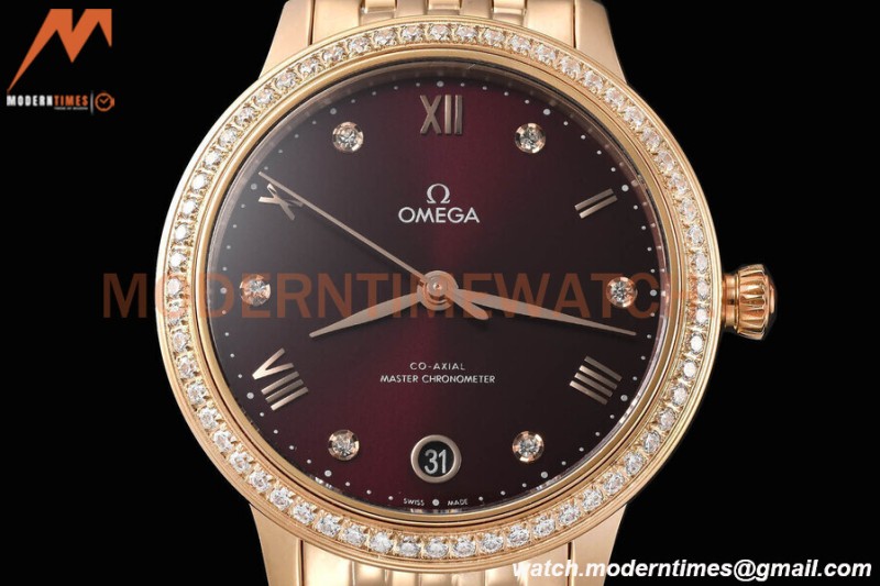 Omega - De Ville Prestige Ladies 34mm RG/RG Dia/Rmn Brown VSF A8800