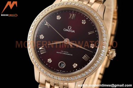 Omega - De Ville Prestige Ladies 34mm RG/RG Dia/Rmn Brown VSF A8800