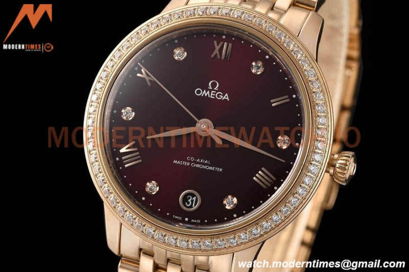 Omega - De Ville Prestige Ladies 34mm RG/RG Dia/Rmn Brown VSF A8800