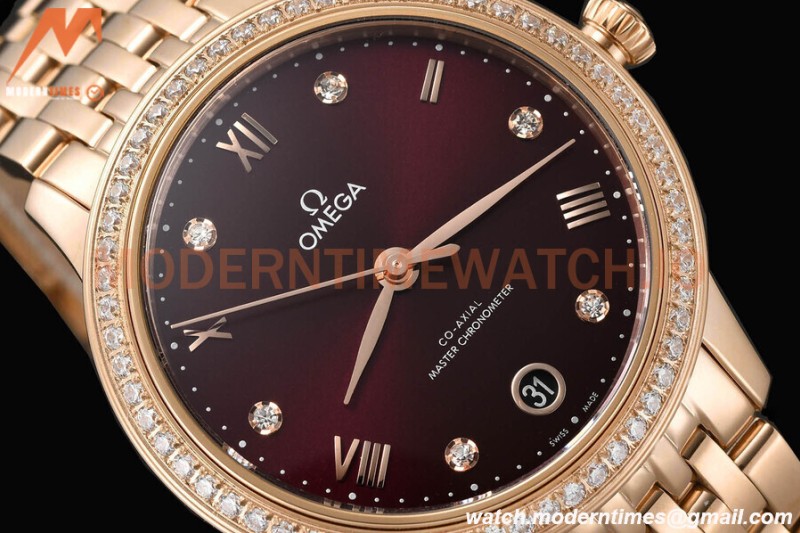 Omega - De Ville Prestige Ladies 34mm RG/RG Dia/Rmn Brown VSF A8800
