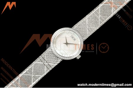 Dior - La D DE Dior 25mm Dia SS/SS White Mother-of-Pearl Dial K11F Quartz