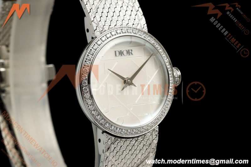 Dior - La D DE Dior 25mm Dia SS/SS White Mother-of-Pearl Dial K11F Quartz