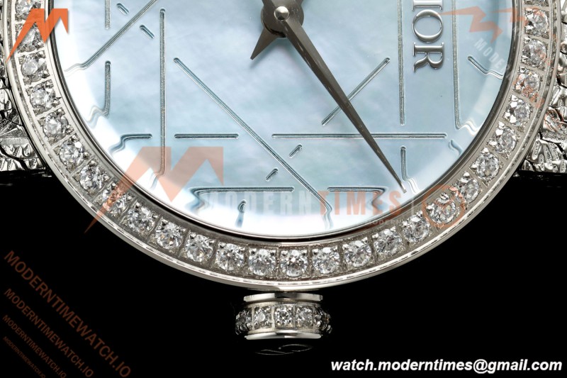 Dior - La D DE Dior 25mm Dia SS/SS Blue Mother-of-Pearl Dial K11F Quartz