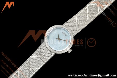 Dior - La D DE Dior 25mm Dia SS/SS Blue Mother-of-Pearl Dial K11F Quartz